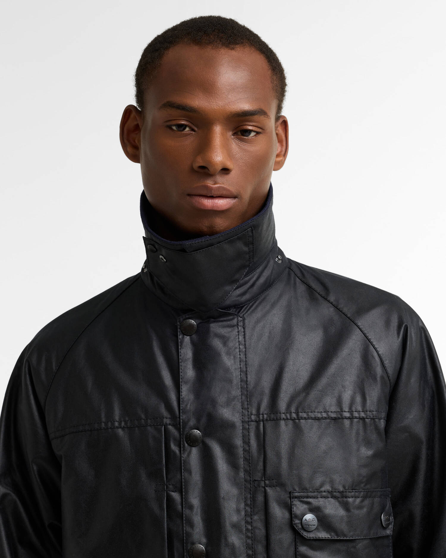 Barbour x A.P.C. Beaufort Waxed Jacket Dark Navy image number 3