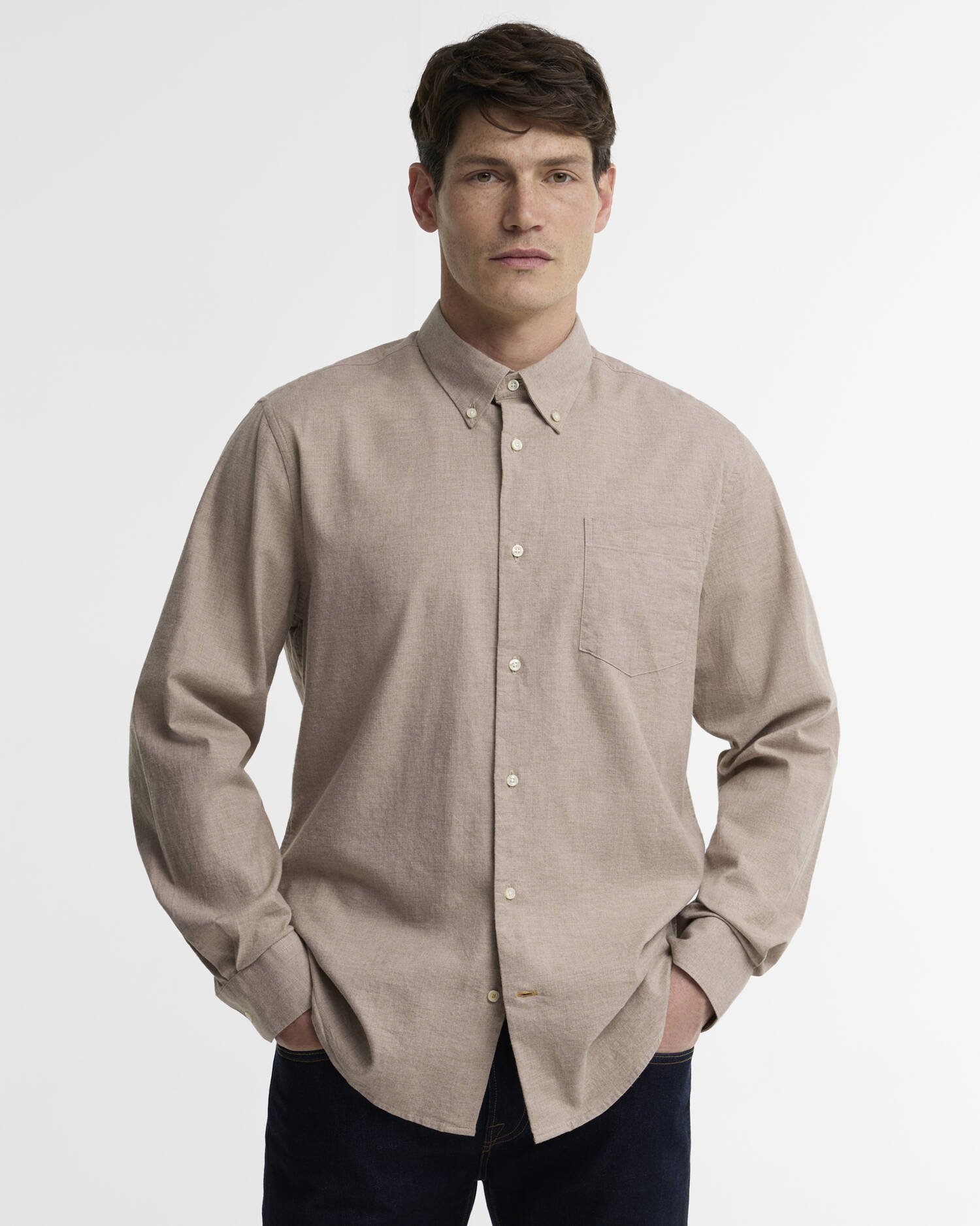 Aukside Regular Shirt Stone Marl image number 0