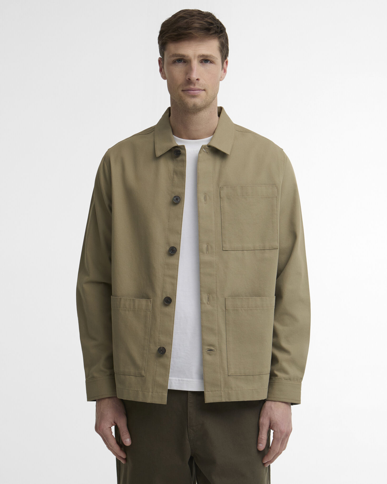 Overshirt Washed con finiture in tartan Sage