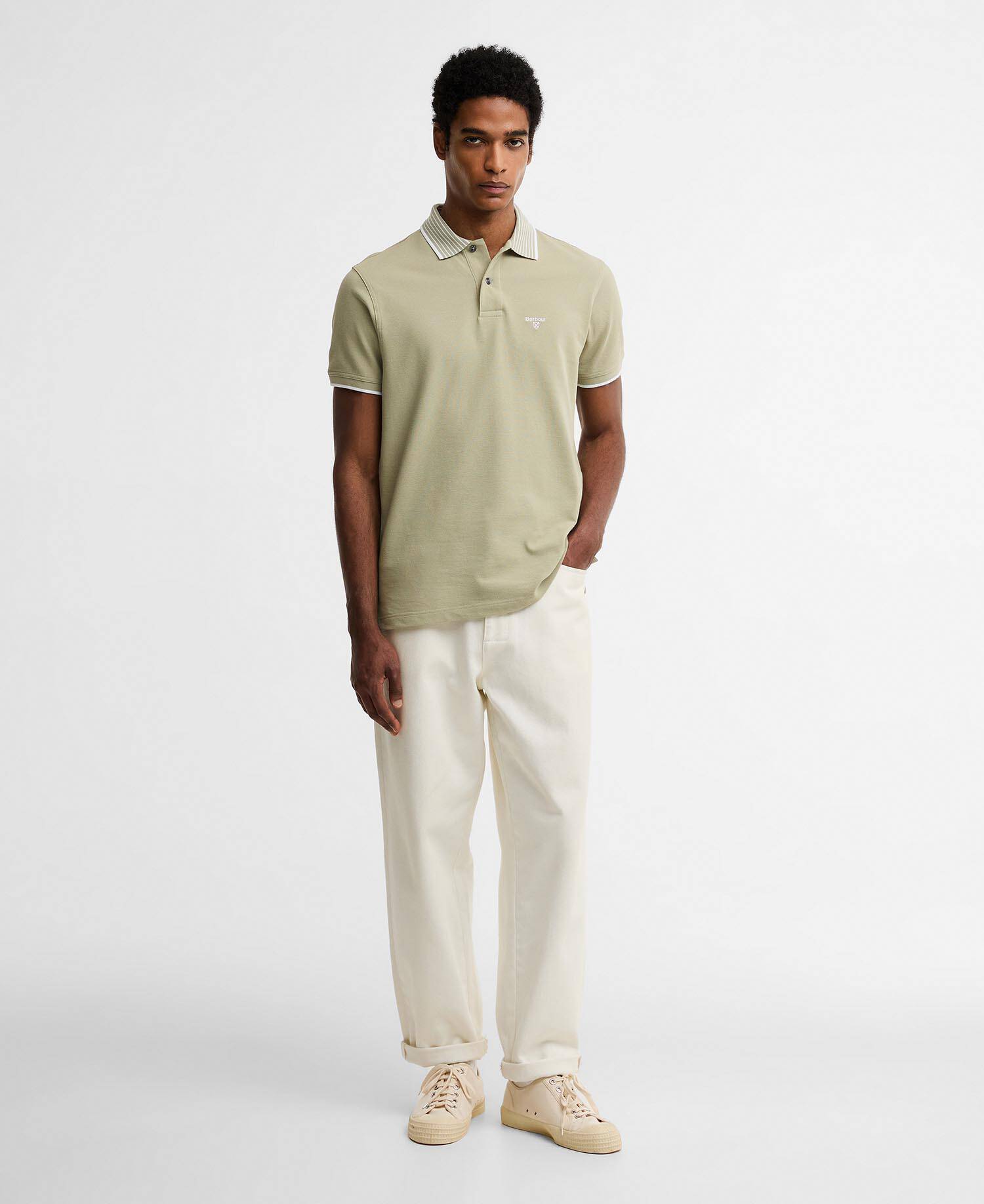 Denwick Short-Sleeved Polo Shirt Mineral Green image number 1