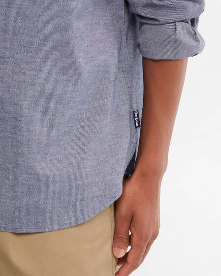 Nevis Authentic-Fit Long-Sleeved Shirt Navy Marl