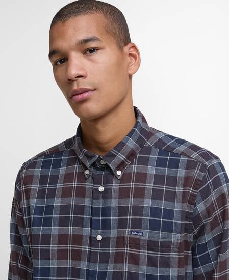 Fortrose Tailored Long-Sleeved Shirt Midnight Oak Tartan