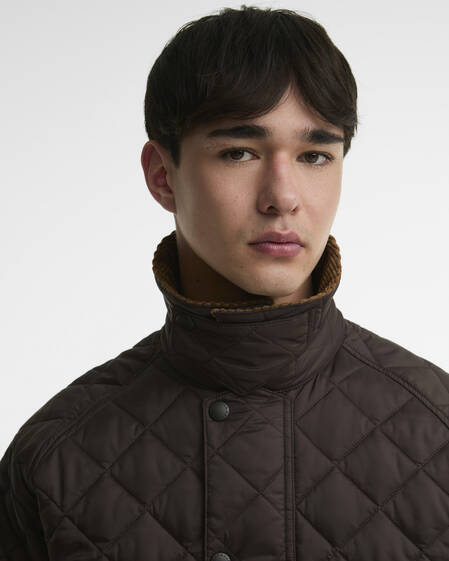 Oversized Transport Quilted Jacket Dark Brown