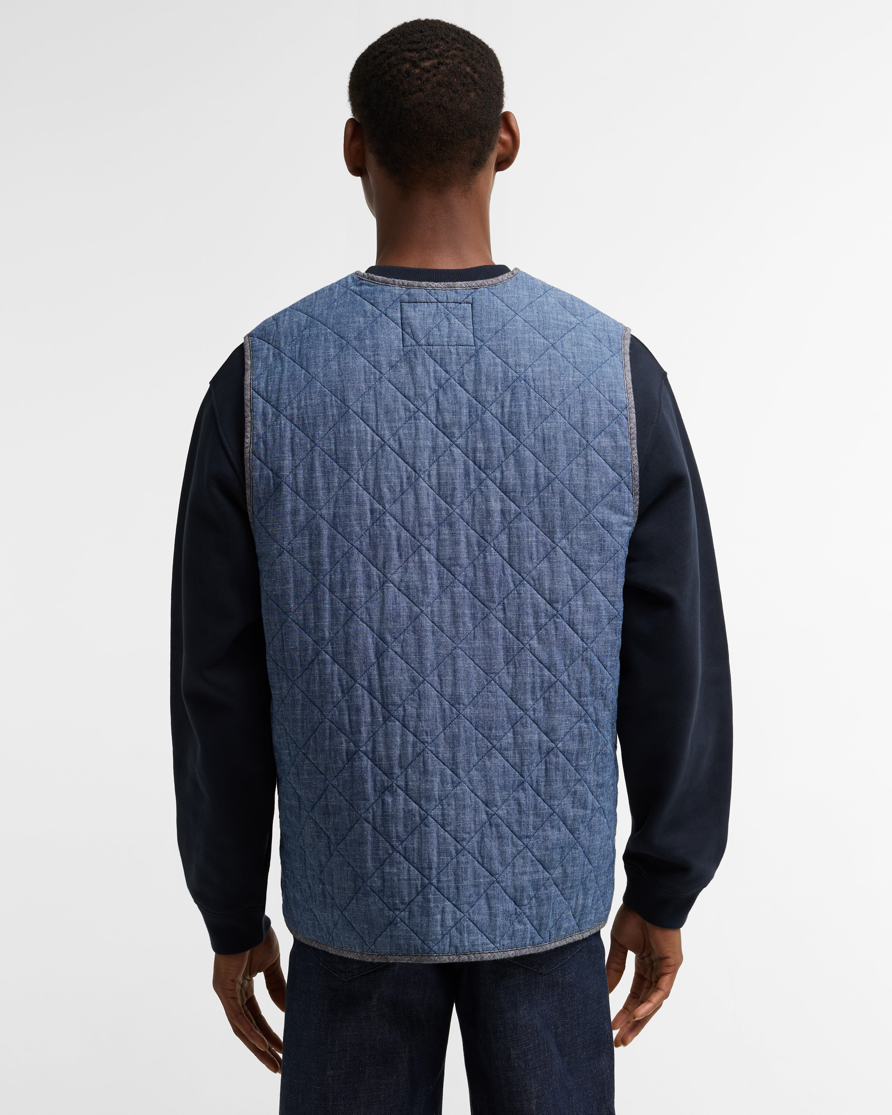Gilet trapuntato con zip Barbour x A.P.C. Chambray