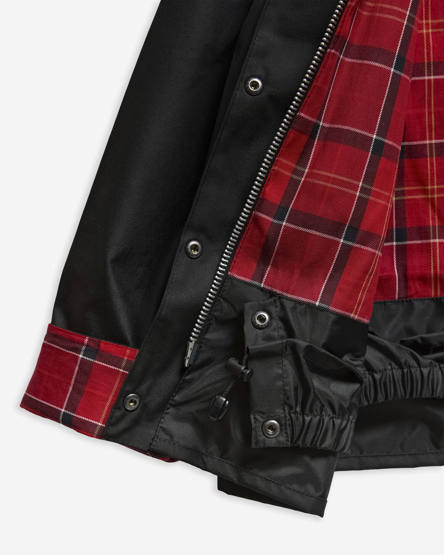 Women's Transport Waxed Jacket Black/Cardinal image number 3