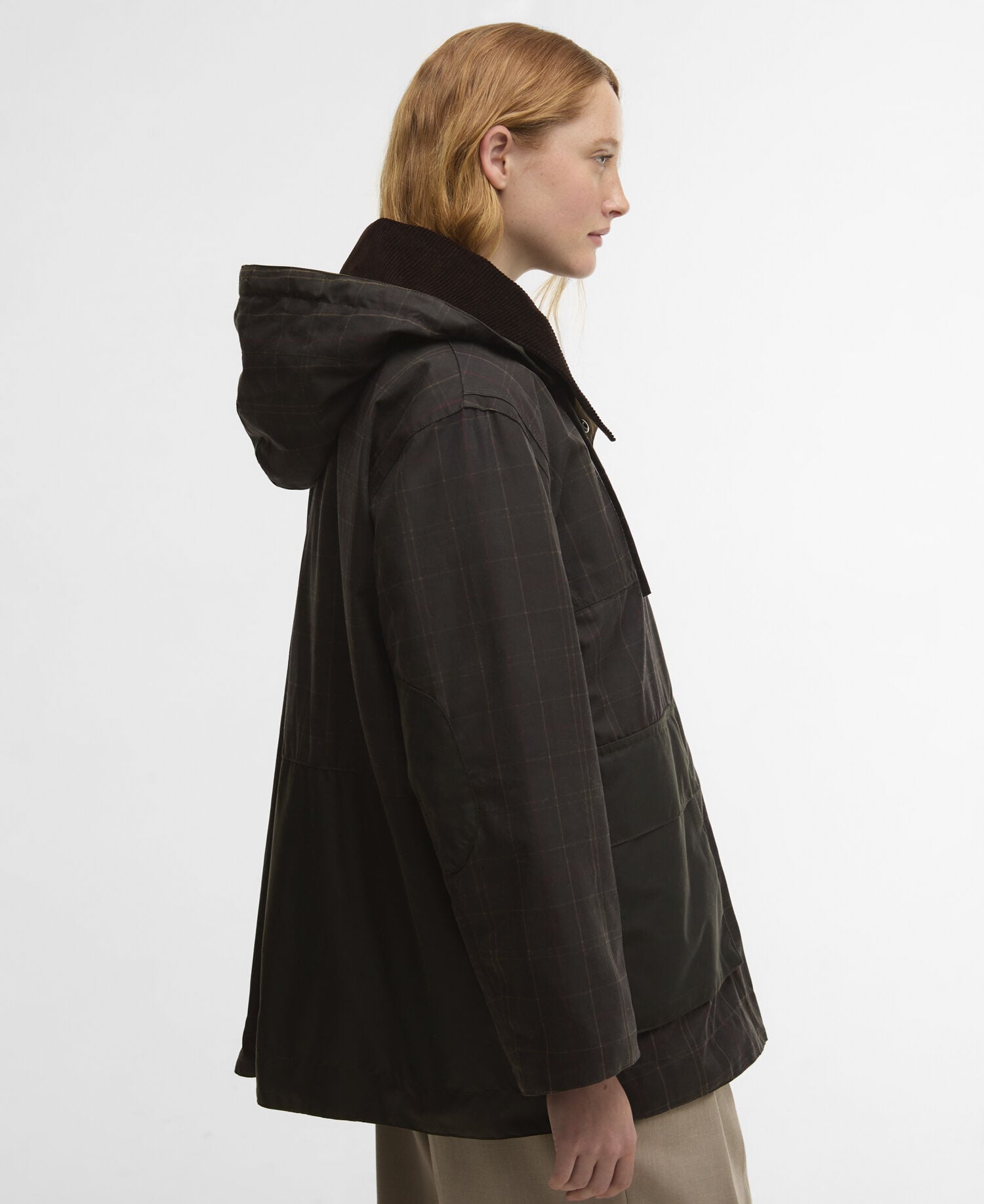 Barbour x GANNI Tartan Waxed Duffle Coat Classic Tartan/Fern