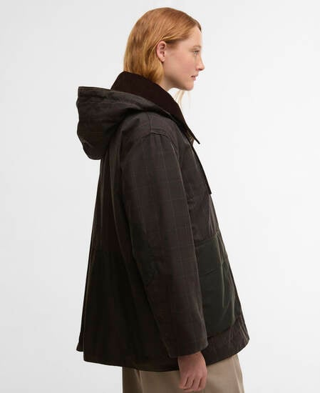 Barbour x GANNI Tartan Waxed Duffle Coat Classic Tartan/Fern