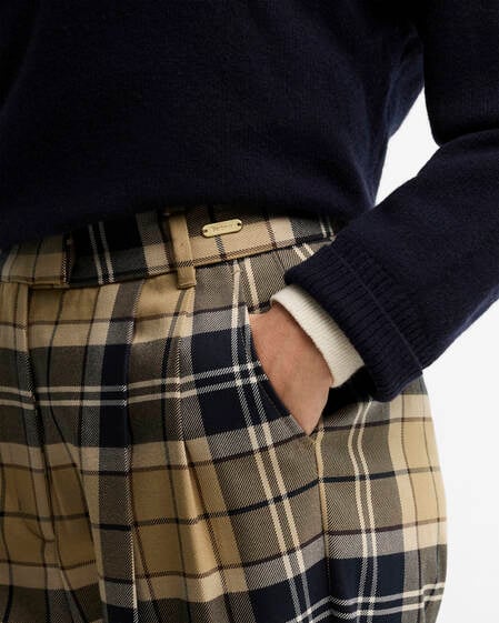 Pantaloni a taglio dritto Delilah in tartan Birchwood Tartan