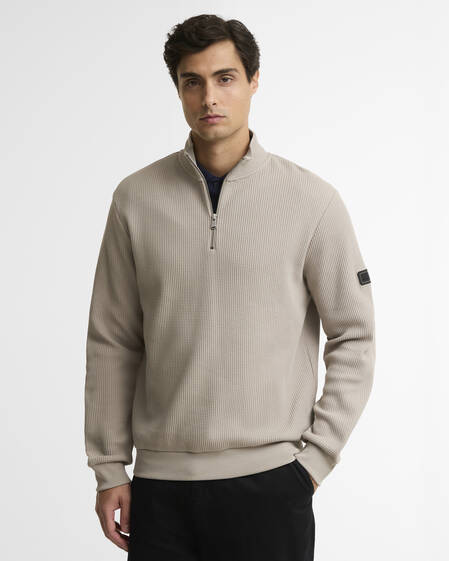 Felpa Curve con mezza zip Concrete