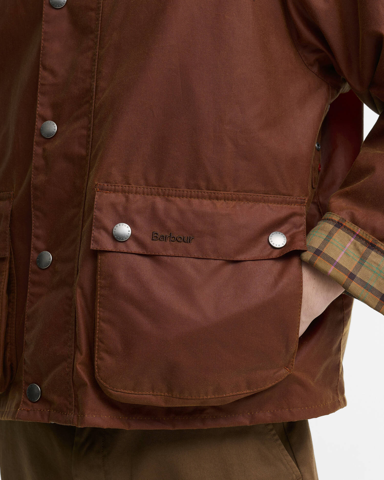 Paul Smith Loves Barbour Key Transport Waxed Jacket Russet image number 5