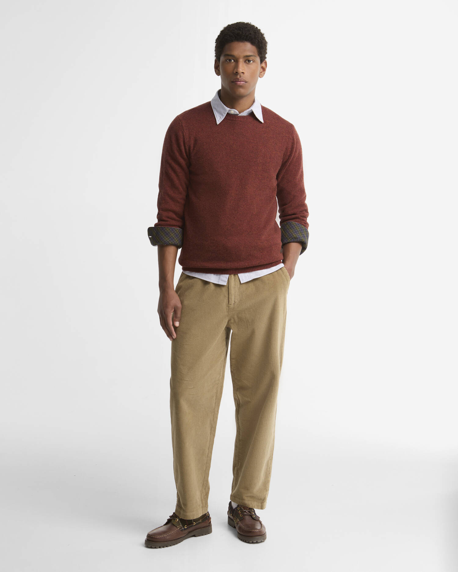 Essential Crew-Neck Jumper Russet image number 1