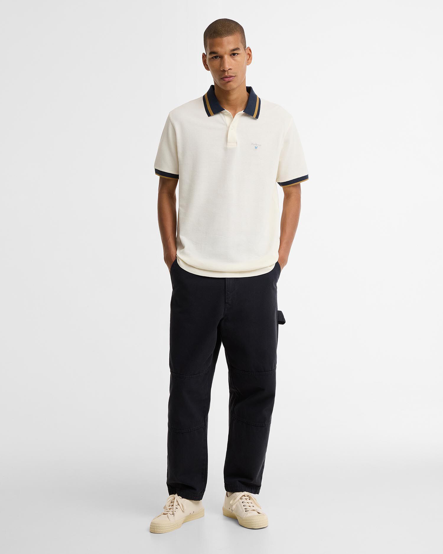 Anthorn Textured Tailored Polo Shirt Whisper White