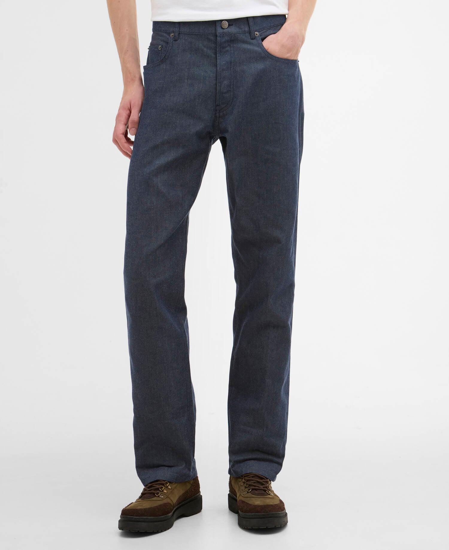 Barbour x ARKET Ocean Waxed Denim Loose Jeans Blue Denim image number 1