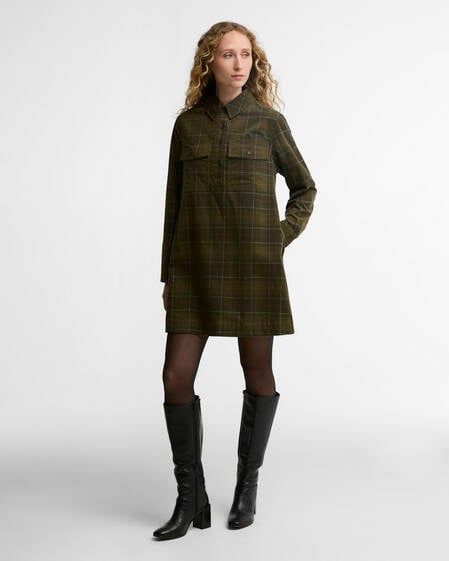 Shae Tartan Mini Dress Sage/Classic Tartan