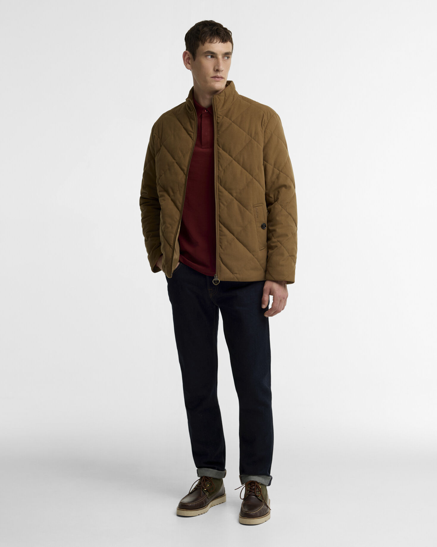 Corden Quilted Jacket Dark Sandstone