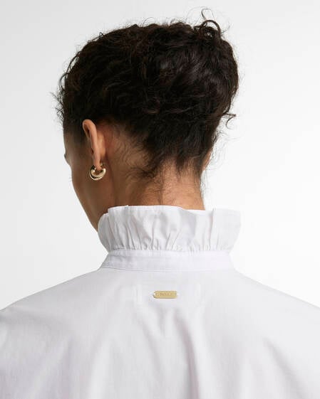 Adina Ruffle Collar Shirt White