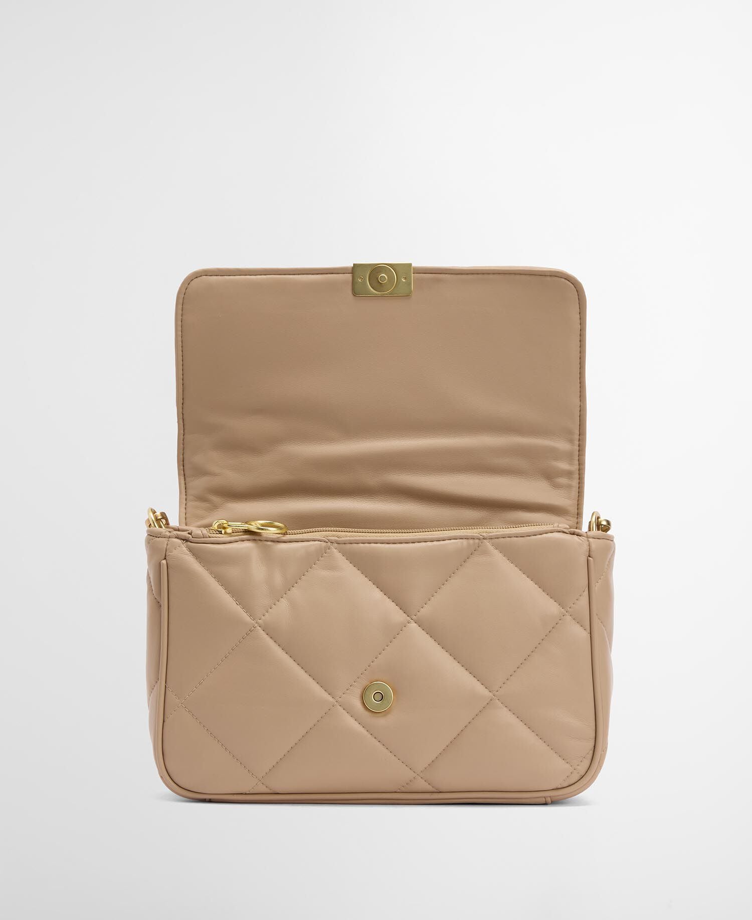 Soft Quilted Shoulder Bag Camel