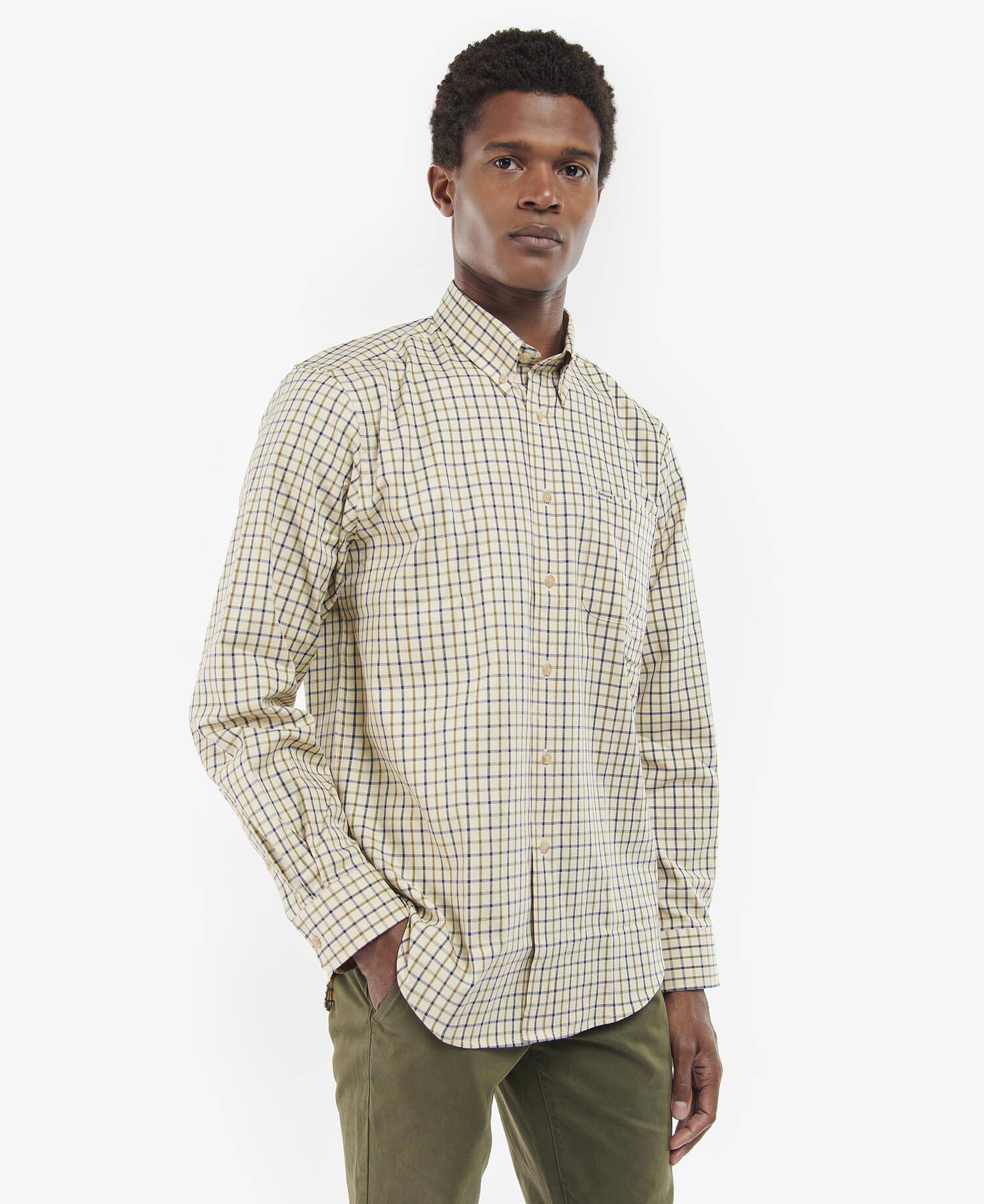 Sporting Regular Long-Sleeved Shirt Navy-Olive image number 0