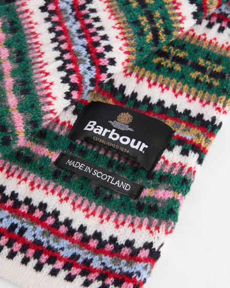 Schal Fairisle Made in Scotland Whisper White