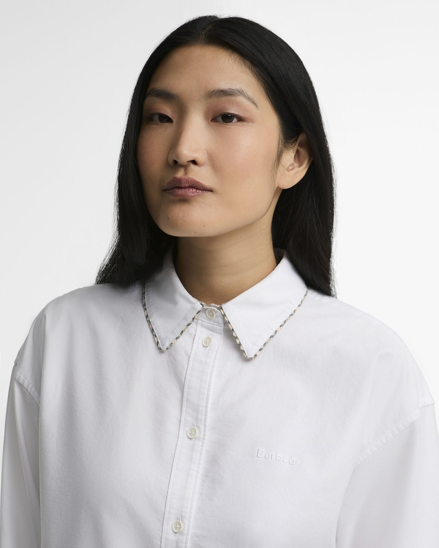 Barbour Bluse Alverstone Oxford Relaxed Fit White
