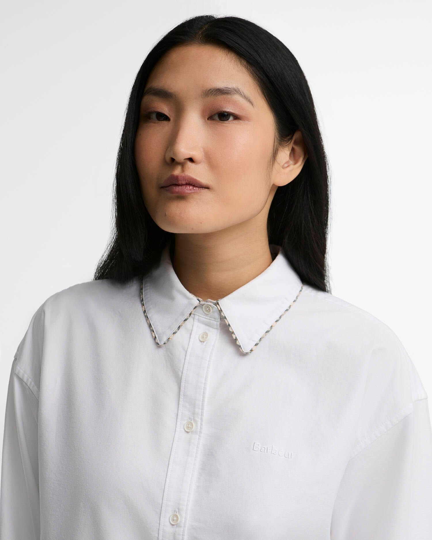 Barbour Bluse Alverstone Oxford Relaxed Fit White image number 3
