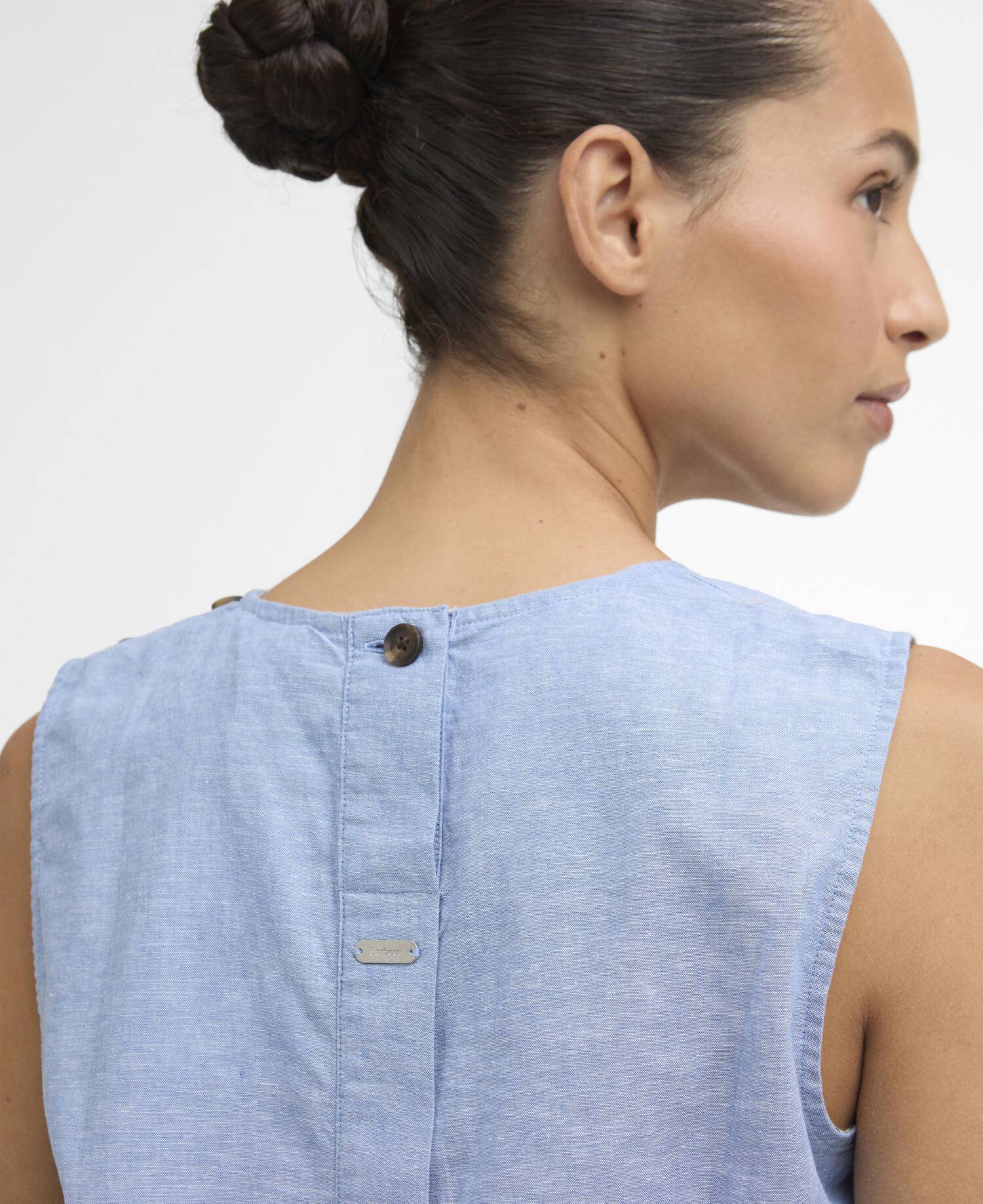 Josie Sleeveless Blouse Light Chambray image number 4