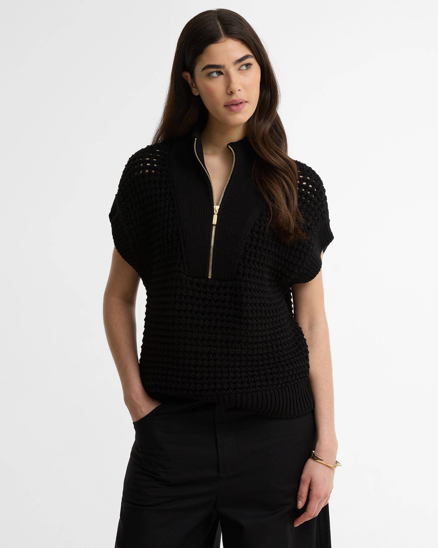 Niamh Knitted Vest Black image number 0