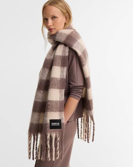 Branton Gingham Scarf Truffle Gingham