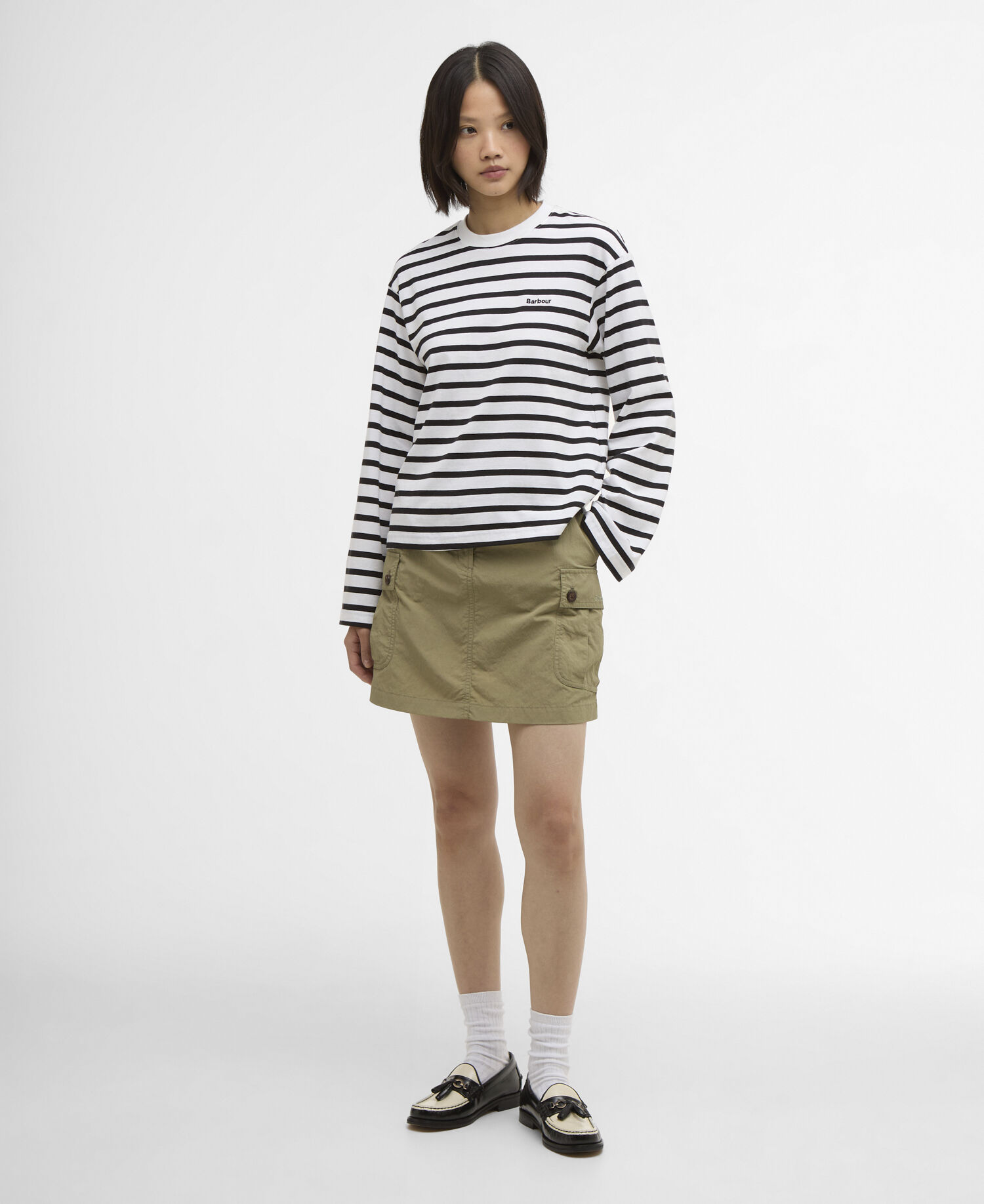 Top con motivo a righe Maureen Black Stripe