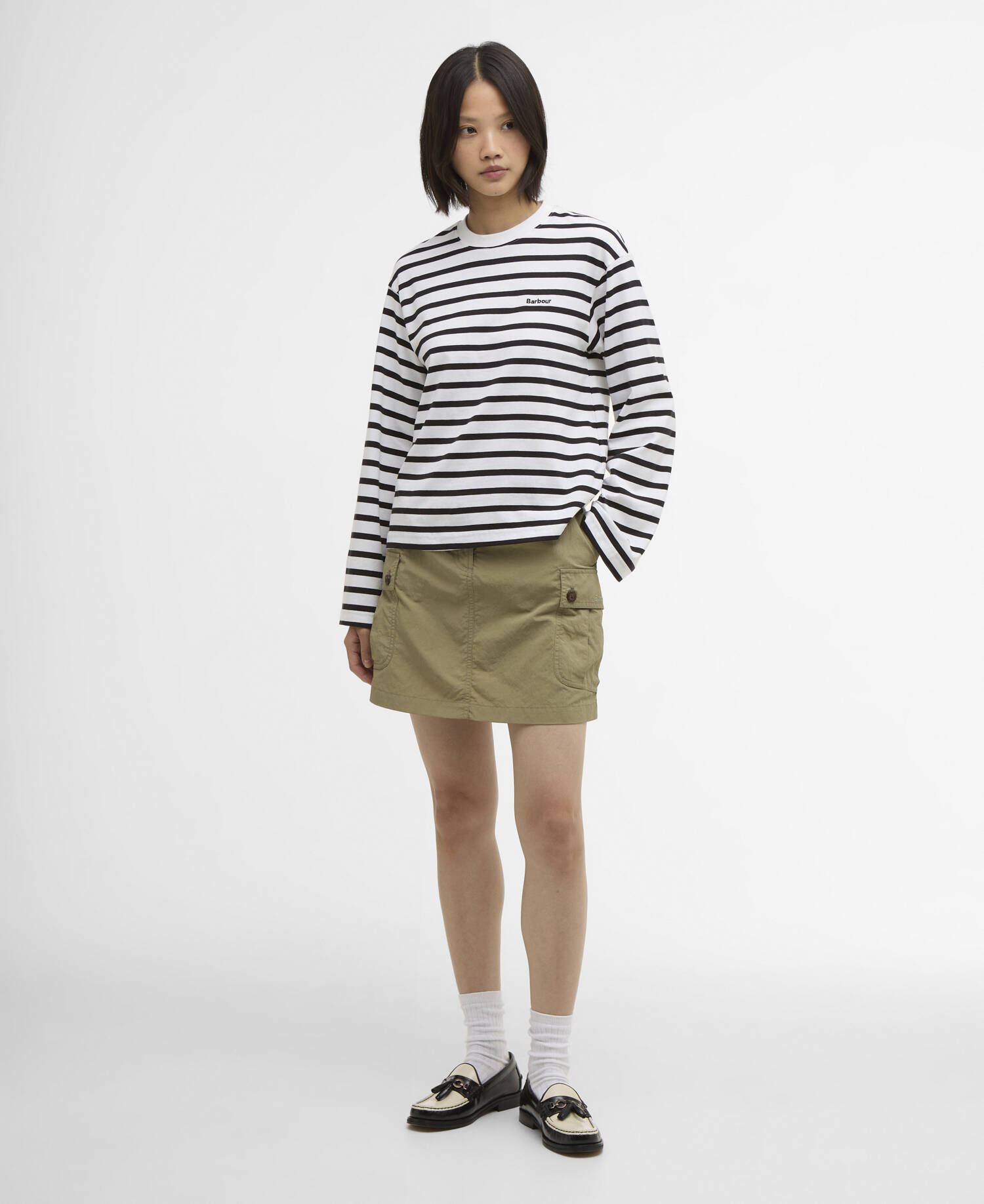 Top con motivo a righe Maureen Black Stripe image number 1