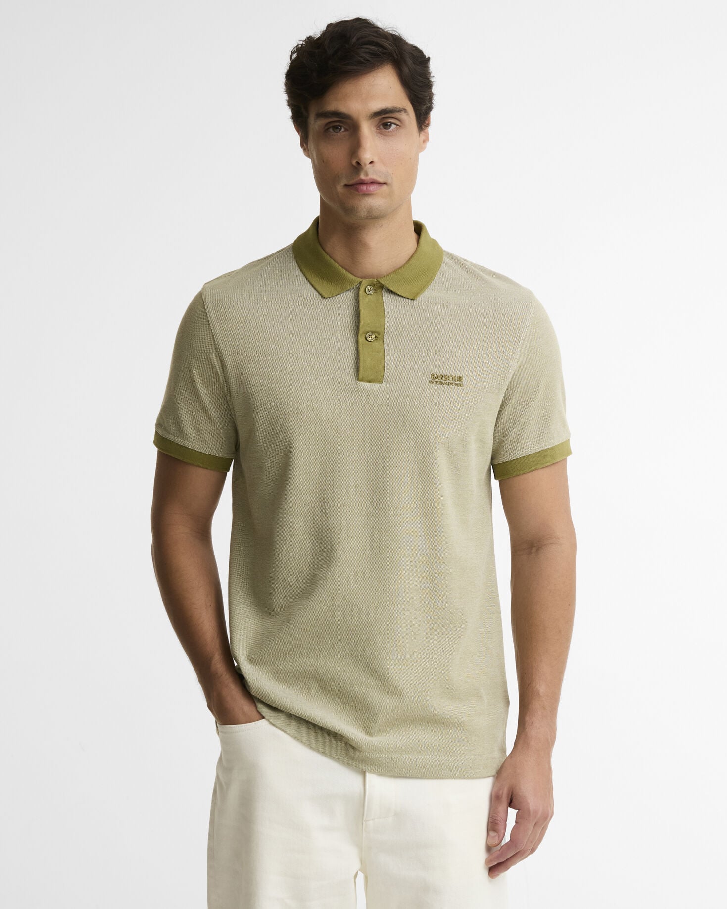Morley Oxford Polo Shirt Fir Green / Whisper White