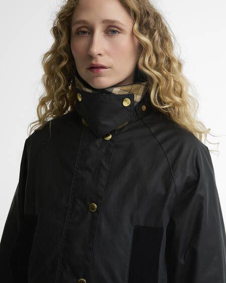 Icons Modern Beaufort Waxed Jacket Navy/Birchwood