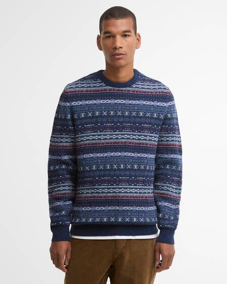 Barbour Pullover Dalehead Fair Isle Rundhalsausschnitt Inky Blue