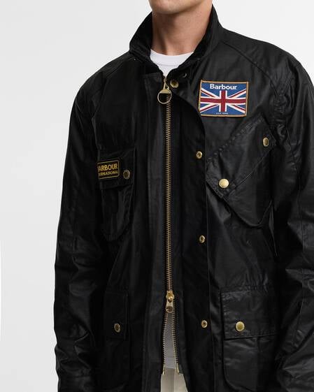 Union Jack International Waxed Jacket Classic Black