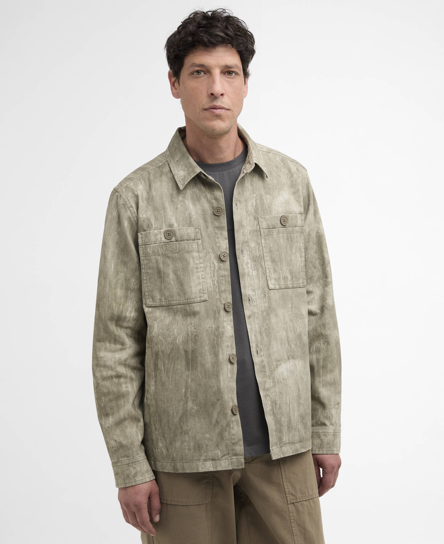 Overshirt Ross Printed Grey Olive image number 0