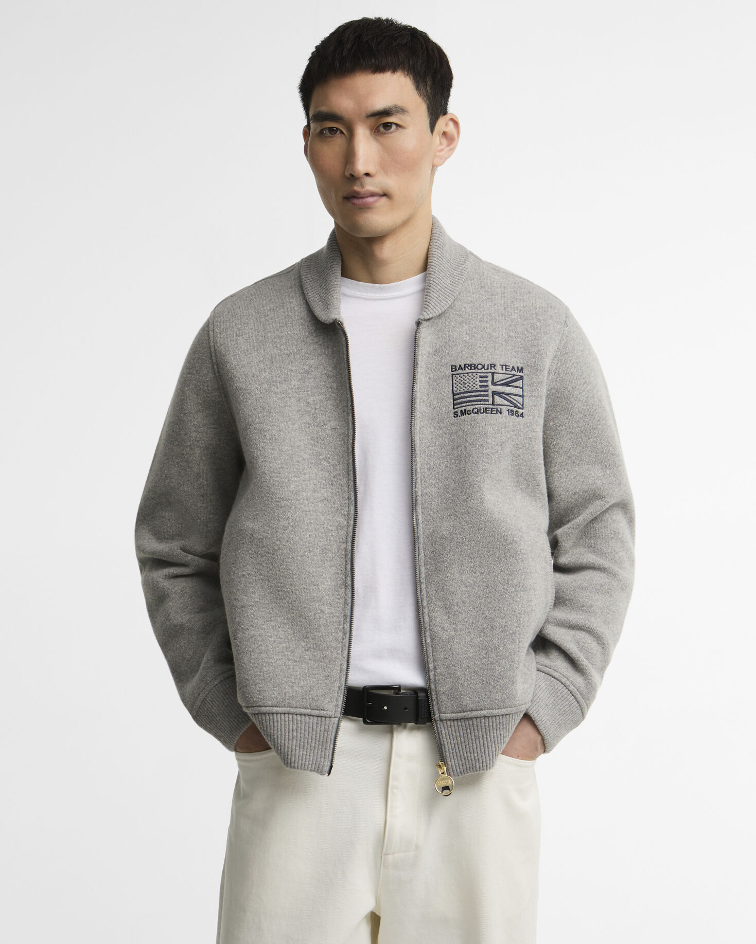 Steve McQueen Mack Cardigan Grey Marl