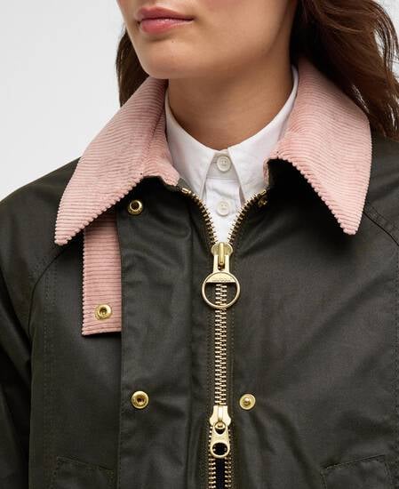 Modern Beadnell Waxed Jacket Archive Olive/Ancient/Gardenia