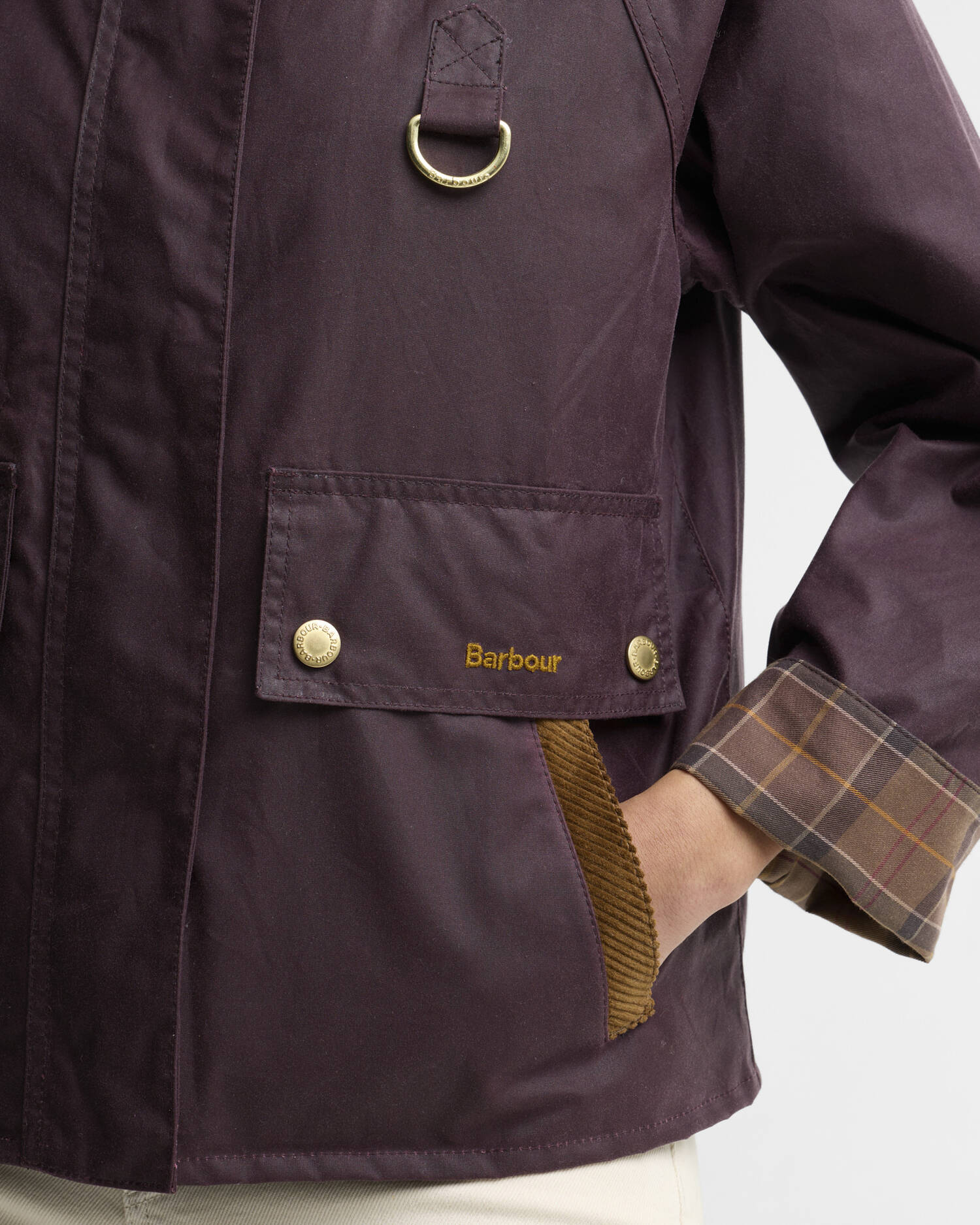Cottingham Waxed Jacket Bordeaux/Muted image number 3