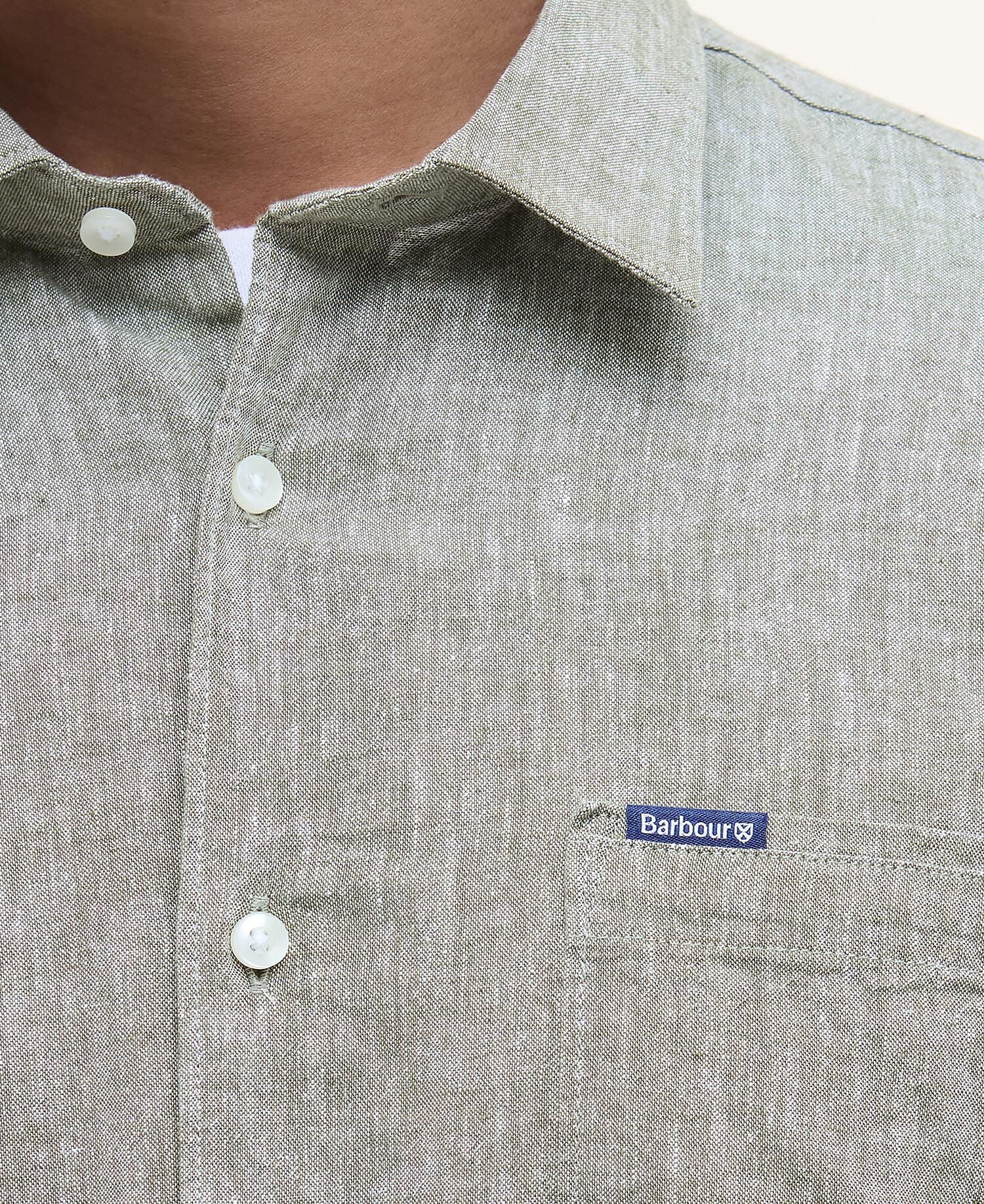 Nelson Regular Short-Sleeved Shirt Bleached Olive