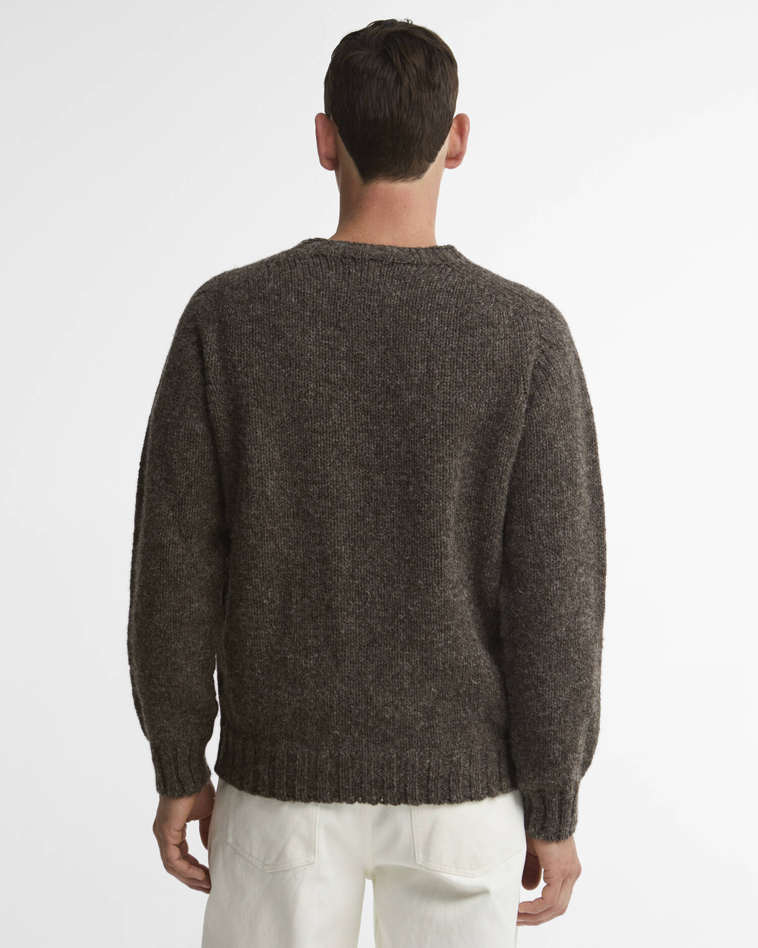 Scottish Made Natural Yarn Cable Knit Jumper Medium Brown image number 2