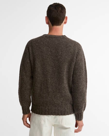 Scottish Made Natural Yarn Cable Knit Jumper Medium Brown