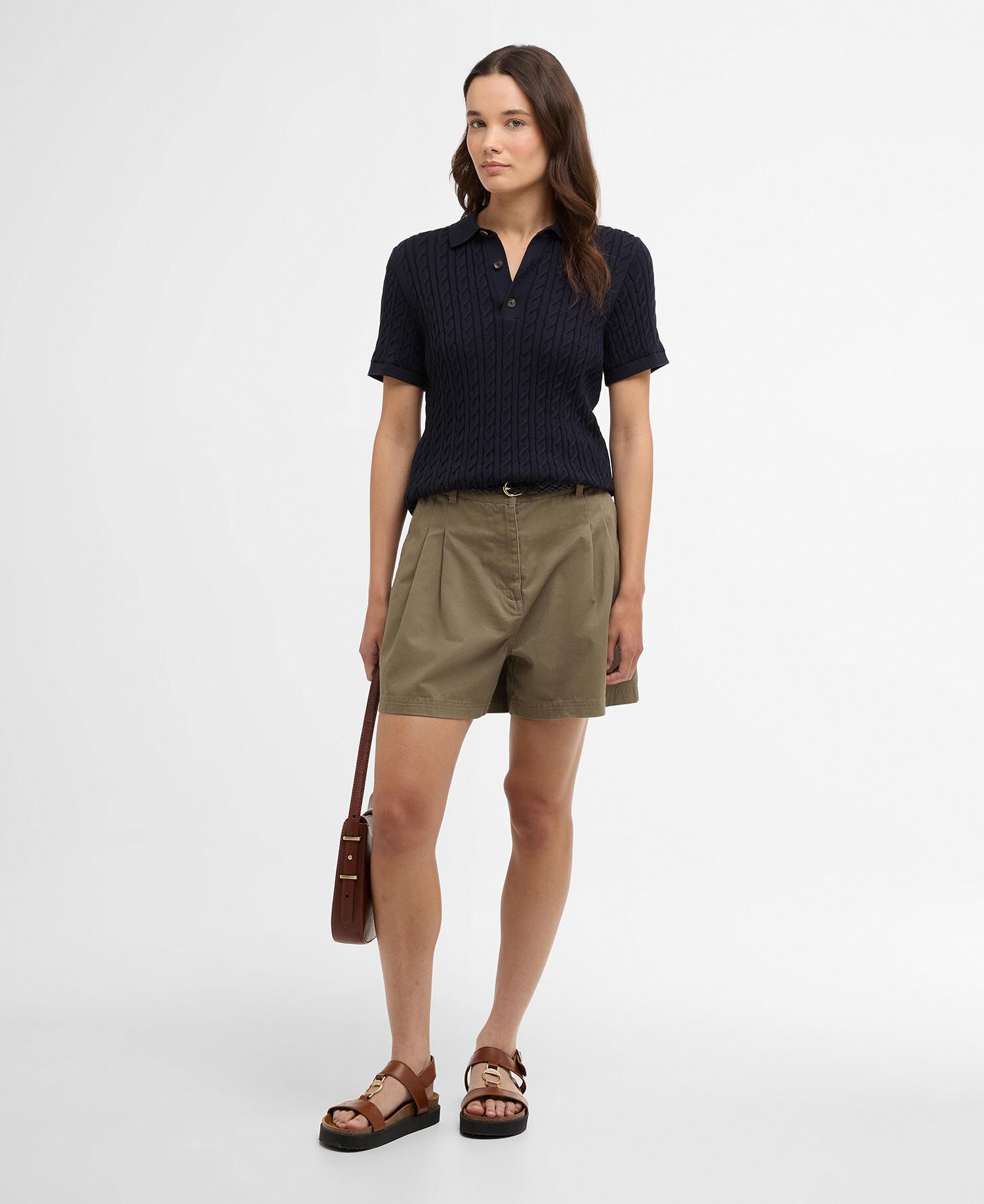 Hartland Knitted Polo Shirt Navy
