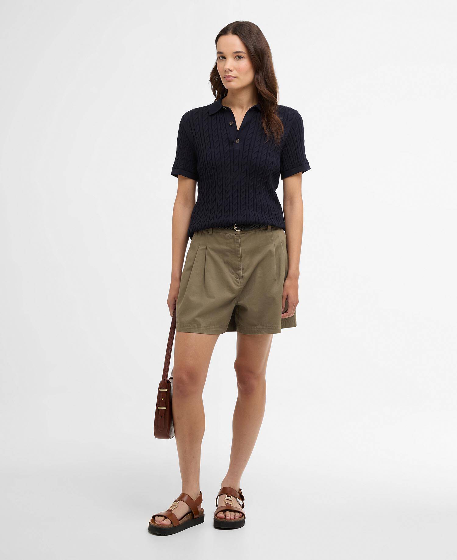Hartland Knitted Polo Shirt Navy image number 1