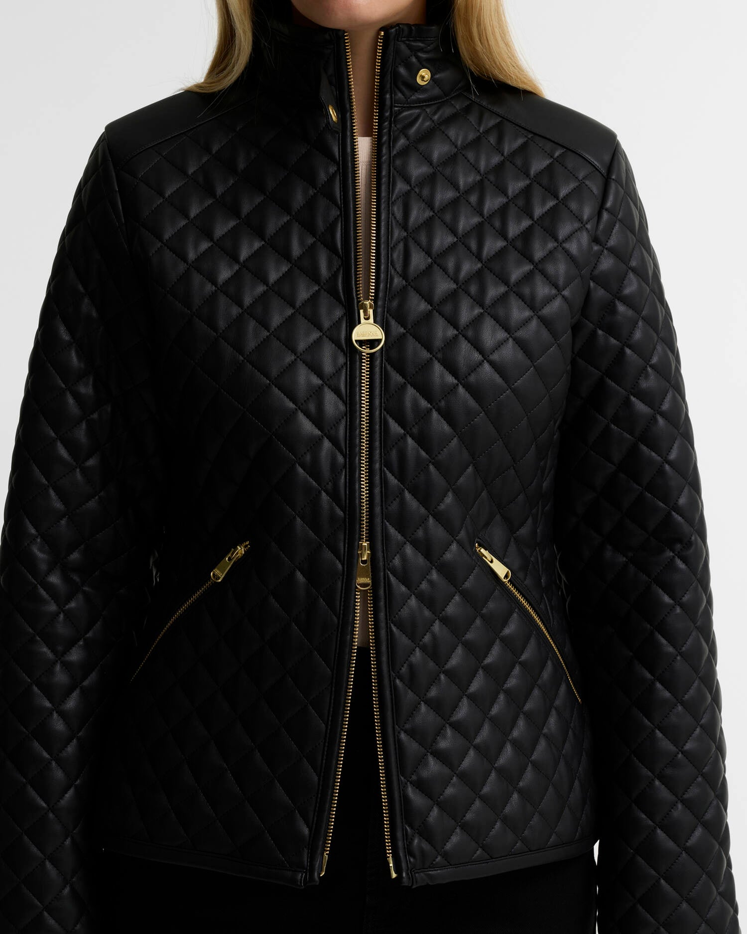 Binetto Faux-Leather Quilted Jacket Black image number 4
