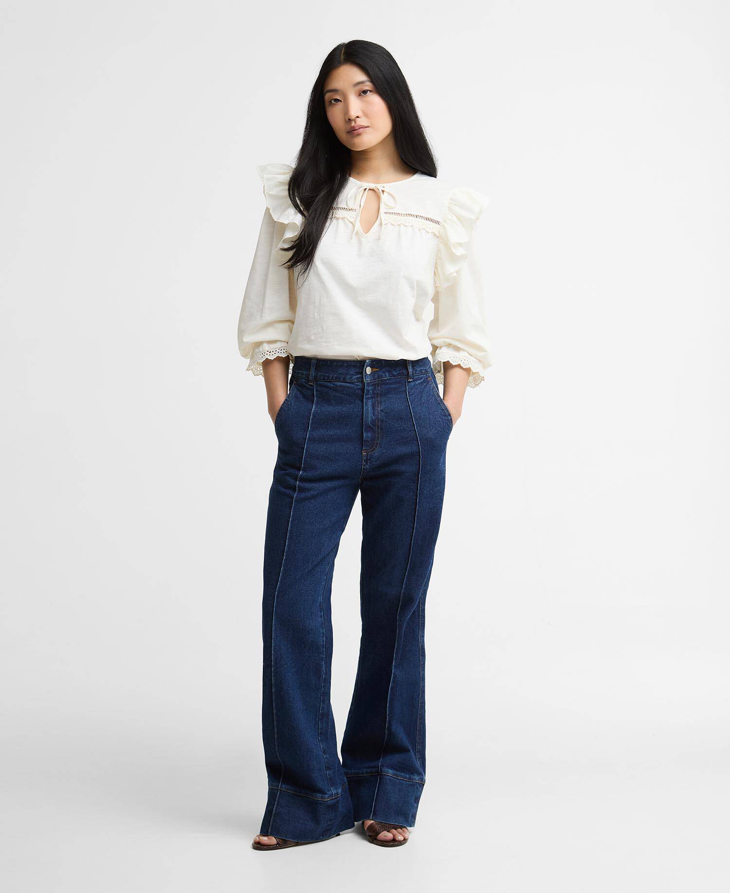 Carleen Ruffled Blouse Cloud image number 1