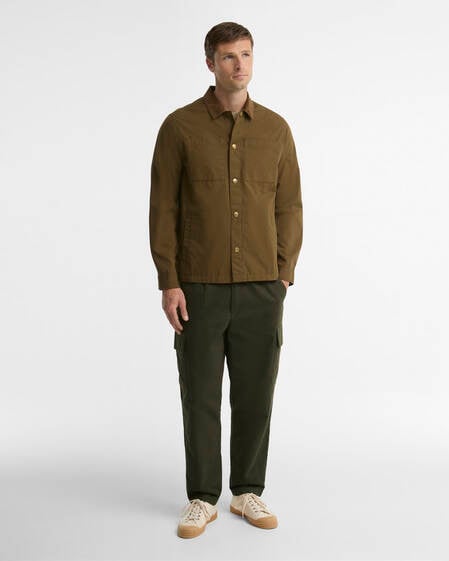 Barbour Overshirt Cord Collar Twill Beech
