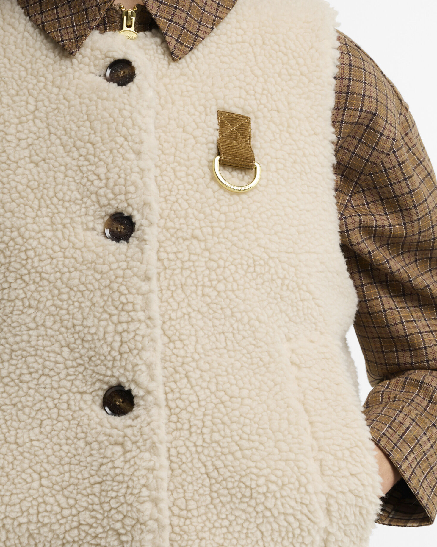Bowes Fleece Gilet Ecru