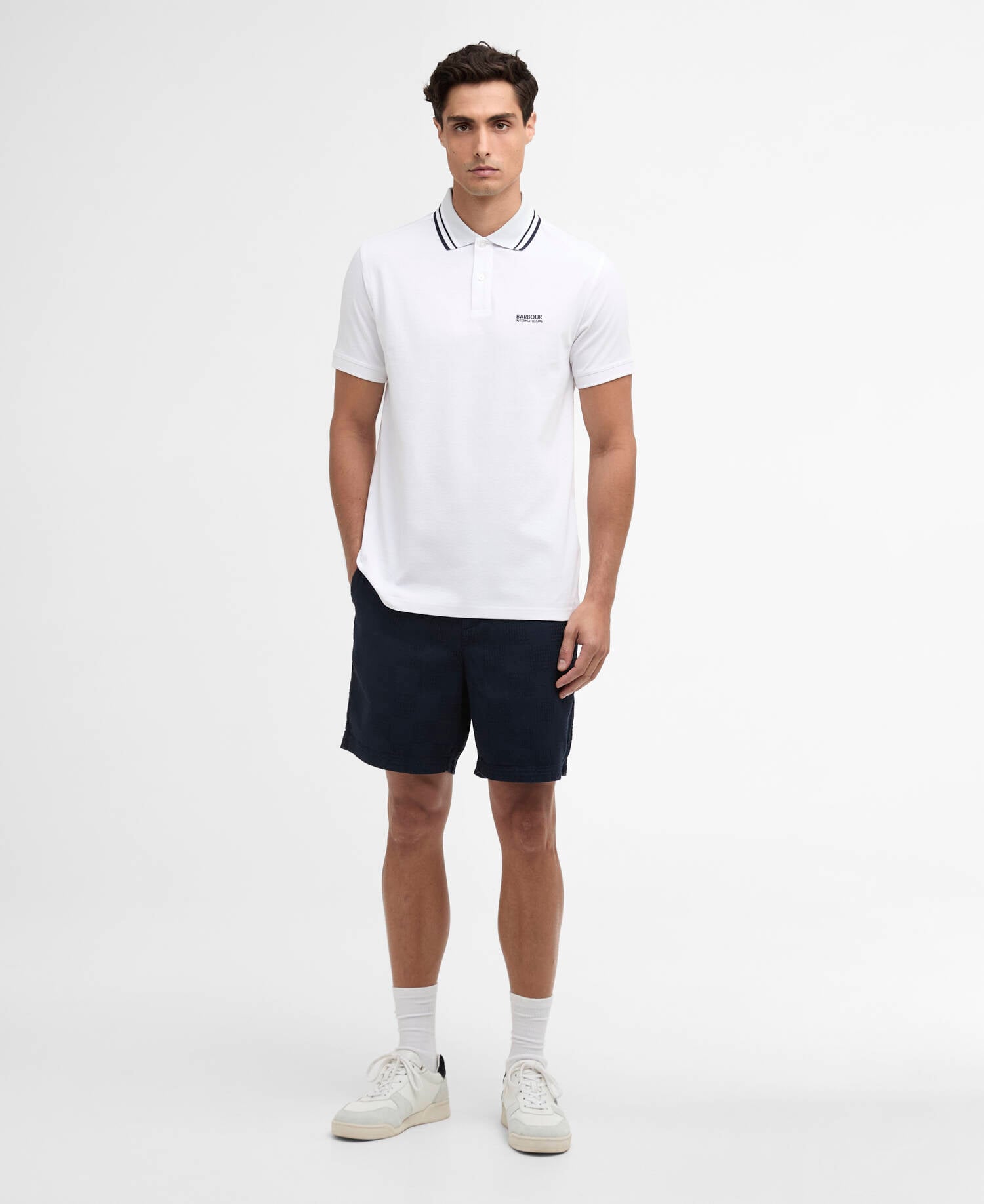 Polo Burnwood con bordature a contrasto White image number 1