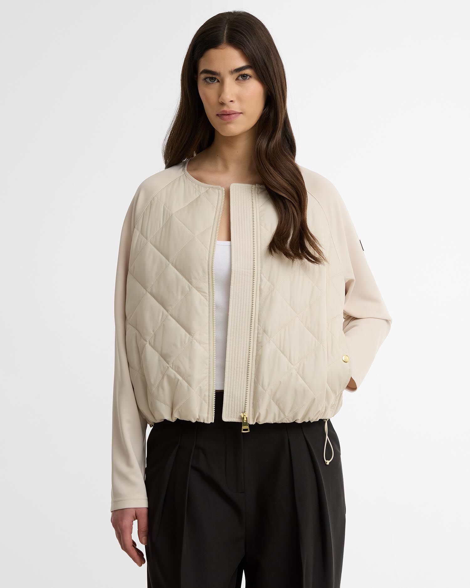 Seren Quilted Sweat Oyster