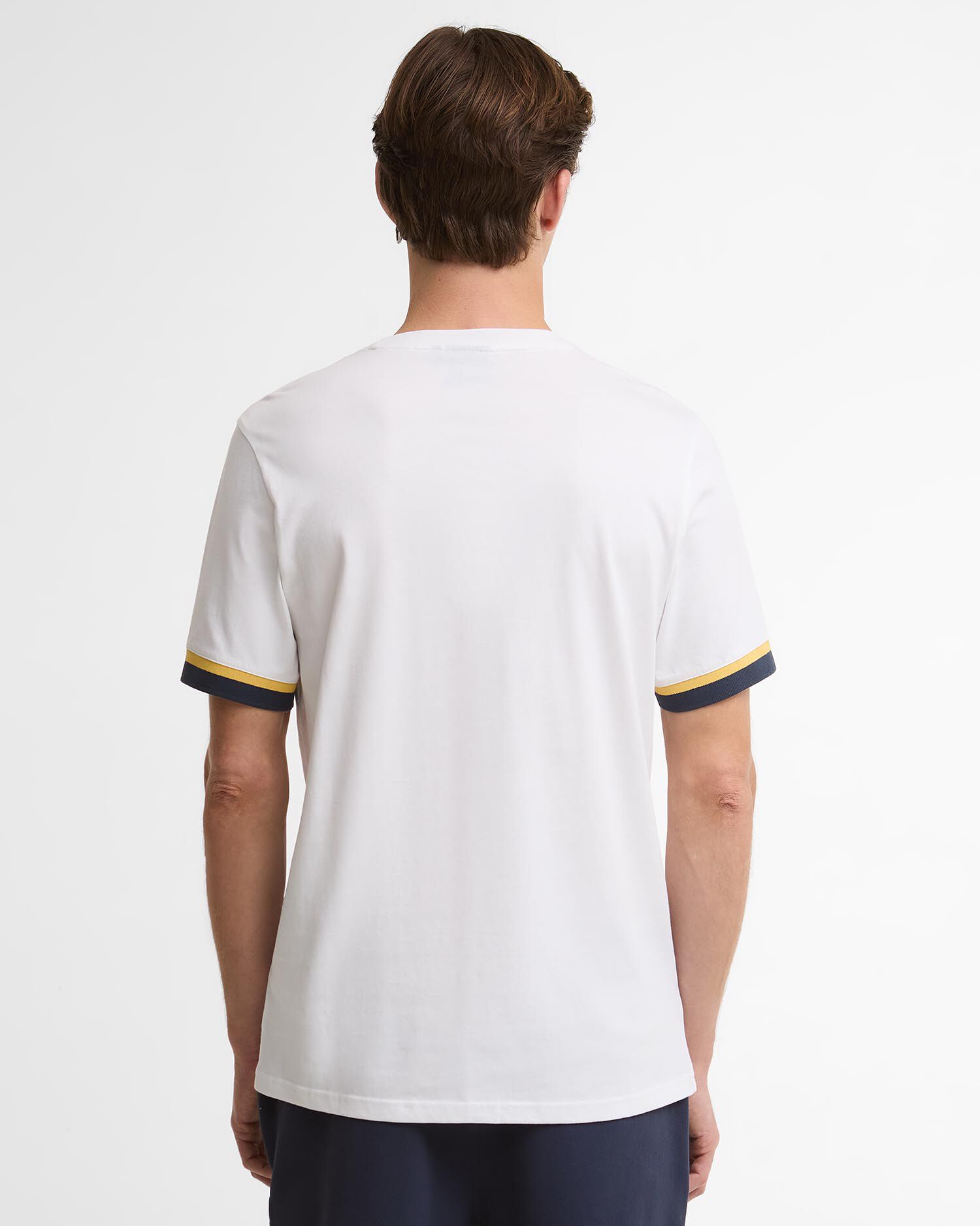 Deep Cuff Evan Tipped T-Shirt White